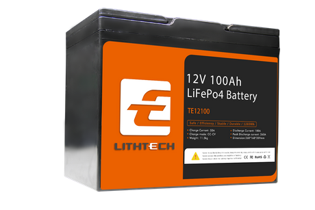 Lithtech 5 Years Warranty Cycles 100ah 12v Lifepo4 Lithium Battery